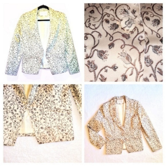 Hugo Buscati Collection Floral Jacquard Blazer 10 - Picture 7 of 8